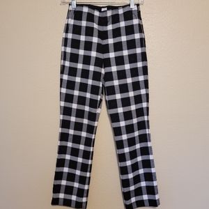 Gap Black and White Plaid Pants, size 00